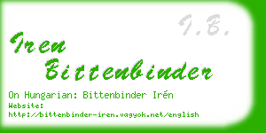 iren bittenbinder business card